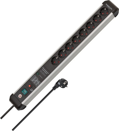 Steckdosenleiste Premium-Protect-Line 16 A 230 V schwarz/silber Steckd8