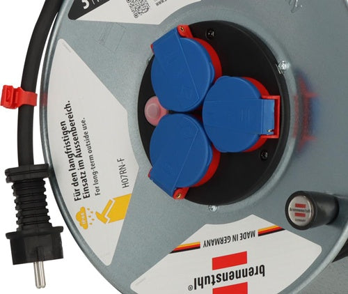 Kabeltrommel Garant S 25 m H07RN-F 3 x 25 mm² 3 Schutzkontaktsteckdosen Stahlblech IP44 BRENNENSTUHL – Ansicht 4