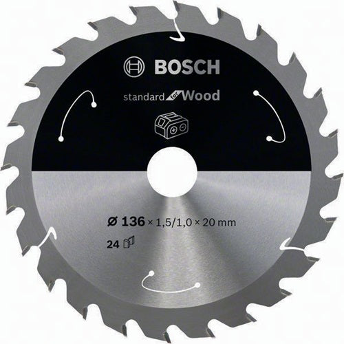 Kreissägeblatt AD 136mm Z24 WZ Bohr20mm Schnitt-B15mm HM BOSCH