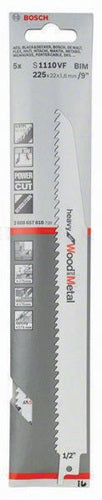 Säbelsägeblatt S 1110 VF Länge 225 mm Breite 22 mm Zahnteilung TPI 5/8 32-5 mm varioverzahnt 5er Pack BOSCH – Ansicht 3