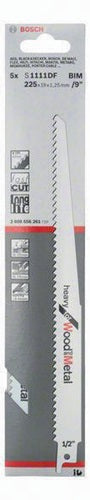 Säbelsägeblatt S 1111 DF Länge 225 mm Breite 19 mm Zahnteilung TPI 6 43 mm geschränkt gefräst 5er Pack BOSCH – Ansicht 4