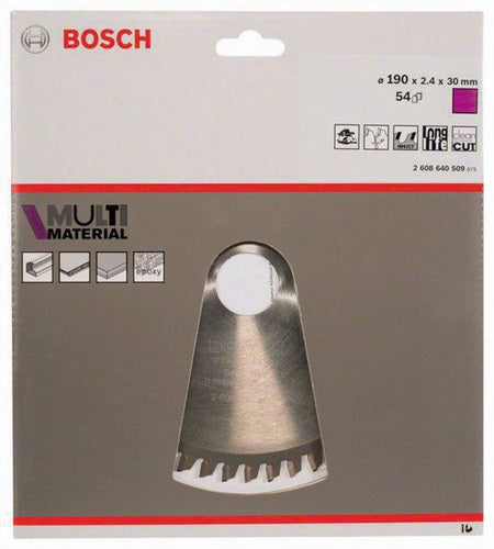 Kreissägeblatt Außen-Ø 190 mm Zähnezahl 54 HLTCG Schnittbreite 24 mm BOSCH – Ansicht 3