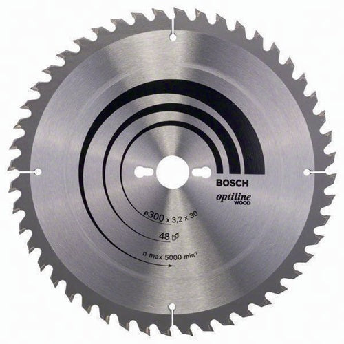 Kreissägeblatt Optiline Wood Außen-Ø 300 mm Zähnezahl 48 UW Bohrung 30 mm Schnittbreite 32 mm HM BOSCH