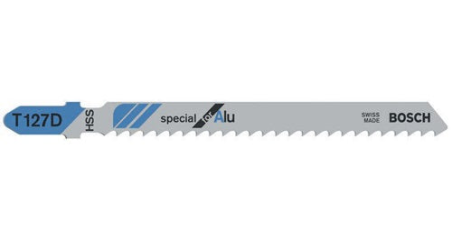 Stichsägeblatt T 127 D Gesamtlänge 100 mm Zahnteilung 3 mm HSS 5 Stück / Karte BOSCH