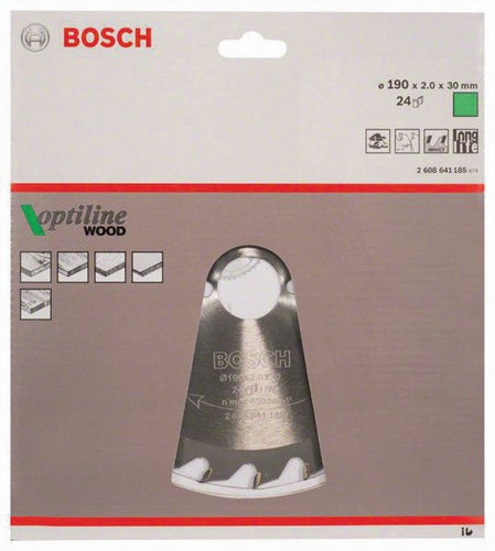 Kreissägeblatt Optiline Wood Außen-Ø 190 mm Zähnezahl 24 WZ Schnittbreite 2 mm BOSCH – Ansicht 3