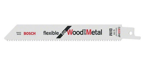 Säbelsägeblatt S 922 HF Länge 150 mm Breite 19 mm Zahnteilung TPI 10 25 mm geschränkt gefräst 100 Stück / Karte BOSCH