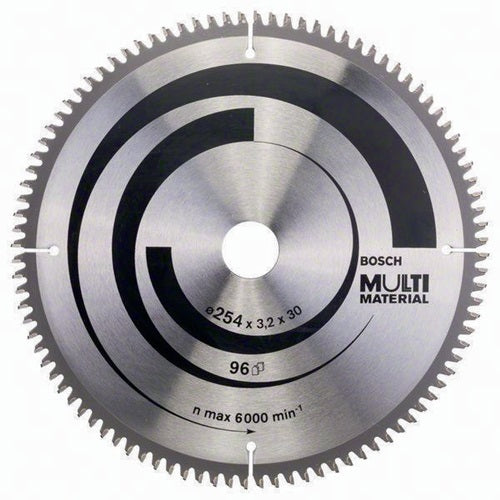 Kreissägeblatt Außen-Ø 254 mm Zähnezahl 96 HLTCG Bohrung 30 mm Schnittbreite 32 mm HM BOSCH