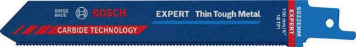 Säbelsägeblatt Expert Thin Tough Metal Länge 150 mm Breite 19 mm Zahnteilung TPI 18 14 mm S-Schaft 10 Stück / Karte BOSCH