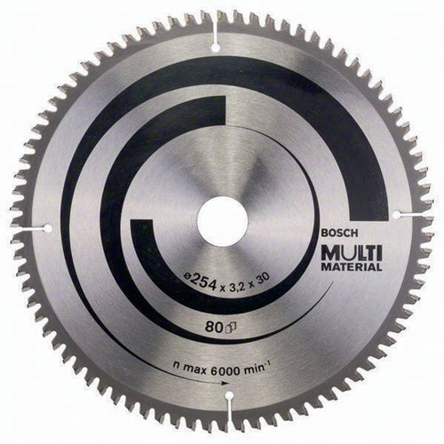 Kreissägeblatt Außen-Ø 254 mm Zähnezahl 80 HLTCG Bohrung 30 mm Schnittbreite 32 mm HM BOSCH
