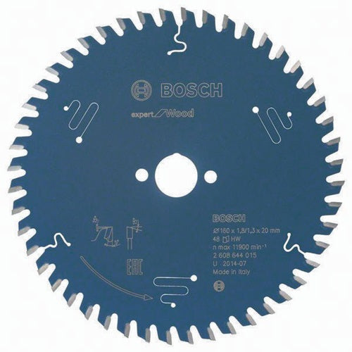 Kreissägeblatt Expert für Wood Außen-Ø 160 mm Zähnezahl 48 WZ Bohrung 20 mm Schnittbreite 18 mm HM BOSCH