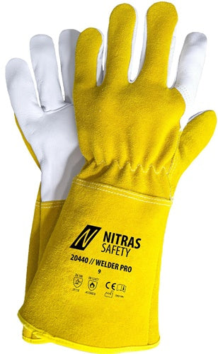 Schweißerhandschuhe WELDER PRO Gr11 ocker/grau PSA-KatII - VPE: 12