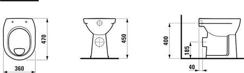 Stand-WC LAUFEN PRO Flachspüler 6 l weiß LAUFEN