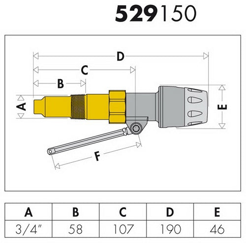 CA Feuerungsregler 3/4Zoll AG x 58 mm – Ansicht 3