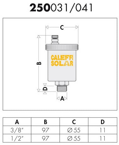 CA Schnellentlüfter Solar 3/8Zoll mit Absperrkugelhahn – Ansicht 3