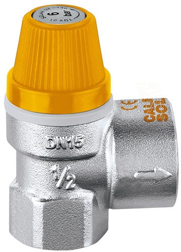 CA Sicherheitsventil Solar 1/2ZollIG x 3/4ZollIG 6 bar verchr TÜV gepr