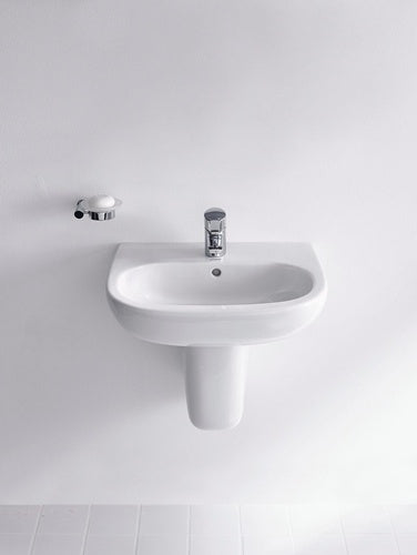 Waschtisch D-CODE m ÜL HLB 1 Hahnloch 550x430mm weiß 550 x 430 mm weiß DURAVIT – Ansicht 3