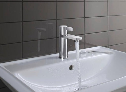 DU Waschtisch D-Neo 600mm weiß mit ÜL mit HLB 1 HL – Ansicht 3