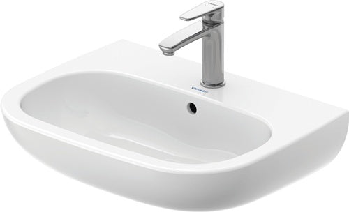 Waschtisch D-CODE m ÜL HLB 1 Hahnloch 600x460mm weiß 600 x 460 mm weiß DURAVIT