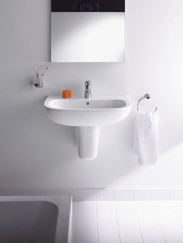 Waschtisch D-CODE m ÜL HLB 1 Hahnloch 600x460mm weiß 600 x 460 mm weiß DURAVIT – Ansicht 6