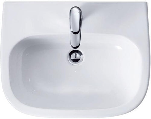 Waschtisch D-CODE m ÜL HLB 1 Hahnloch 600x460mm weiß 600 x 460 mm weiß DURAVIT – Ansicht 5