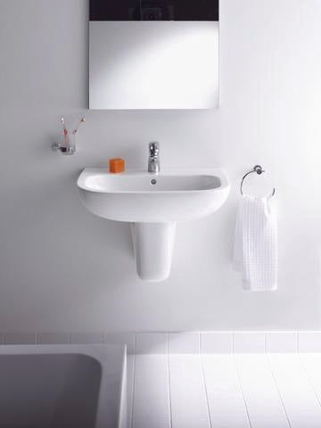 Waschtisch D-CODE m ÜL HLB 1 Hahnloch 600x460mm weiß 600 x 460 mm weiß DURAVIT – Ansicht 3