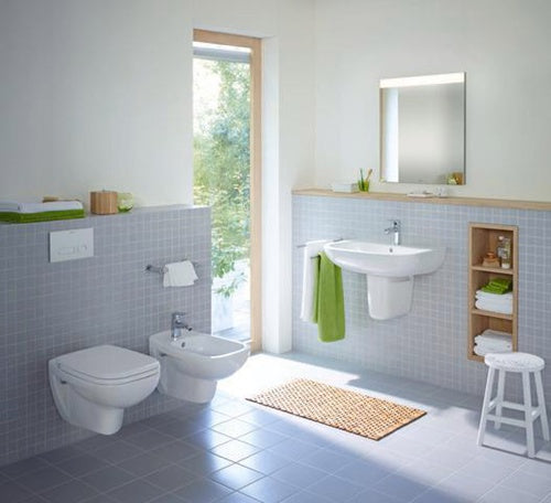 Wand-WC-Set D-CODE RIMLESS tief 355x540mm weiß weiß DURAVIT – Ansicht 5