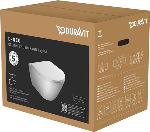 DU Wand-WC Set 540 mm D-Neo WeißTS rim WC-Sitz mAbsenkautinklDurafix