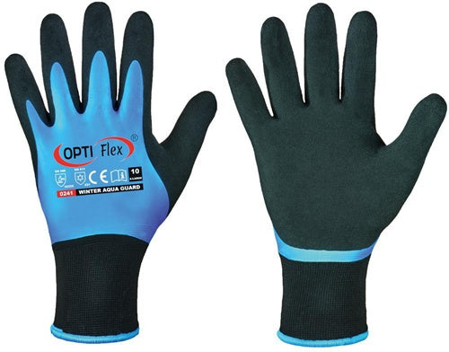 Handschuhe Winter Aqua Guard Größe 8 schwarz/blau EN 388 EN 511 PSA-Kategorie II OPTIFLEX - VPE: 12