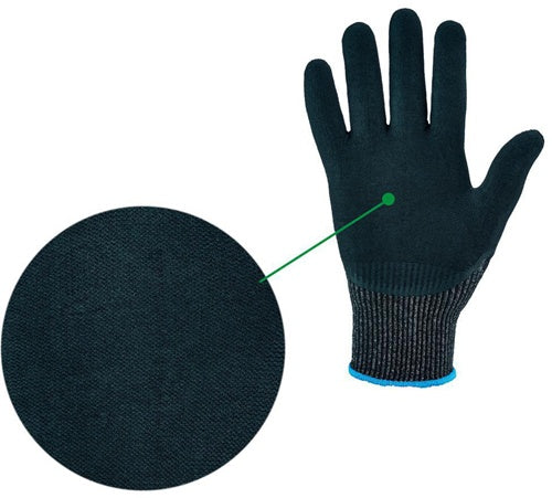 Schnittschutzhandschuhe Comfort Cut Größe 7 schwarz meliert/schwarz EN 388 PSA-Kategorie II 12 Paar OPTIFLEX – Ansicht 5