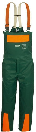 Schnittschutzlatzhose KONIFERE Gr60 grün/orange WATEX