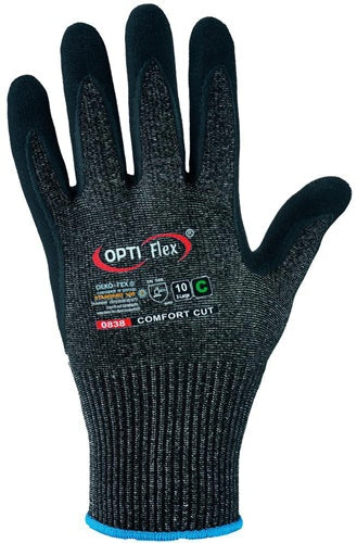 Schnittschutzhandschuhe Comfort Cut Größe 8 schwarz meliert/schwarz EN 388 PSA-Kategorie II 12 Paar OPTIFLEX – Ansicht 4