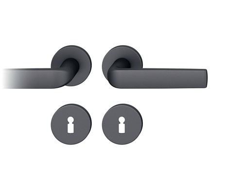 Rosettengarnitur 12 1267 Aluminium 0810 rund BB DIN links / rechts FSB