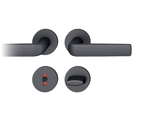 Rosettengarnitur 12 1267 Aluminium 0810 rund WC-R DIN links / rechts FSB