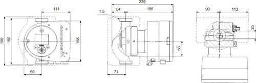 GRUNDFOS Elektr geregelte Umwälzpumpe MAGNA3 32-100 PN6/10 180mm 1x230V DE – Ansicht 3