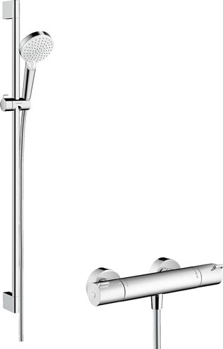 HG Brset CROMETTA ECOSTAT 1001 CL COMBI Brausestange 900mm weiß/chrom HANSGROHE
