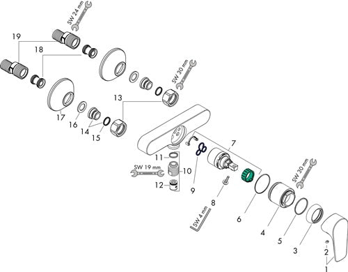HG Einhebel-Brausemischer TALIS E Aufputz chrom HANSGROHE – Ansicht 3