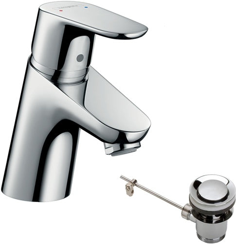 HG Einhebel-Waschtischmischer FOCUS 70 DN 15 m Zugst-Ablaufgarn 1 1/4Zoll chro HANSGROHE