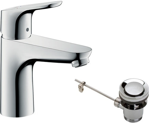HG Einhebel-Waschtischmischer FOCUS 100 DN 15 Zugst-Ablaufgarn G 1 1/4Zoll chro HANSGROHE