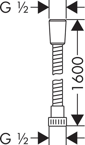 HG Brauseschlauch METAFLEX 1600mm chrom HANSGROHE – Ansicht 3