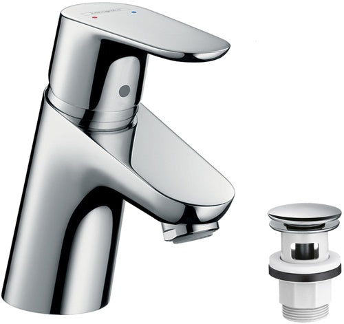 HG Einhebel-Waschtischmischer FOCUS 70 DN 15 mit Push-Open Ablaufgarnitur chrom HANSGROHE
