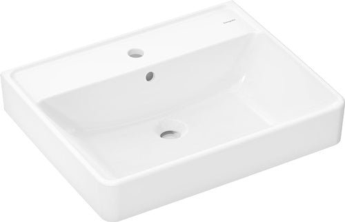 HG Waschtisch Xanuia Q 600x480 weiß mit Hahnloch und Überlauf