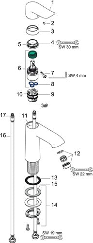 HG Einhebel-Waschtischmischer 110 METRIS DN 15 ComfortZone 110 o Ablgrt chrom HANSGROHE – Ansicht 3