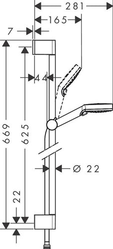 HG Brauseset CROMETTA VARIO Bsta Unica´Croma 650mm EcoS gr 6 l/m we/ HANSGROHE – Ansicht 3