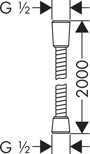 HG Metallbrauseschlauch SENSOFLEX 2000mm chrom HANSGROHE – Ansicht 3