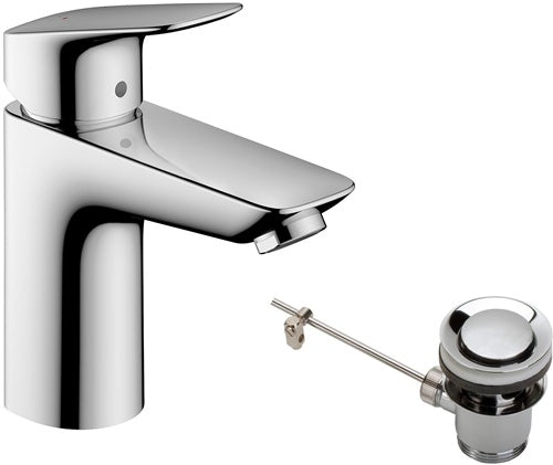 HG Einhebel-Waschtischmischer 100 LOGIS DN 15 m M AG und QuickClean chrom HANSGROHE