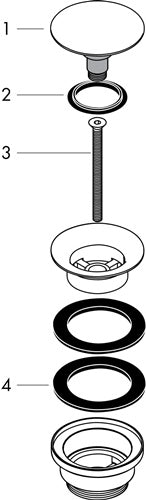 HG Ablaufventil push-open DN 32 mit Überlauf chrom HANSGROHE – Ansicht 4