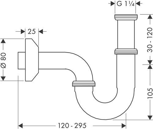 HG Röhrensiphon installationsfreundlich chrom HANSGROHE – Ansicht 4