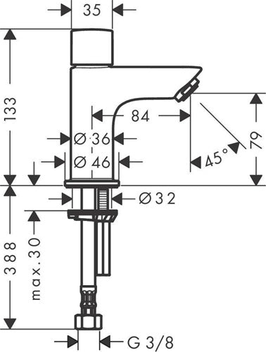 HG Standventil 70 LOGIS DN 15 chrom HANSGROHE – Ansicht 4