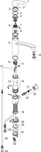 HG Einhebel-Spültischmischer 200 FOCUS DN 15 mit Geräteabsperrventil chrom HANSGROHE – Ansicht 4