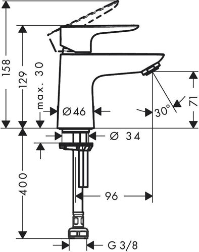 HG Standventil 80 Talis E DN 15 für Kaltwasser chrom HANSGROHE – Ansicht 3